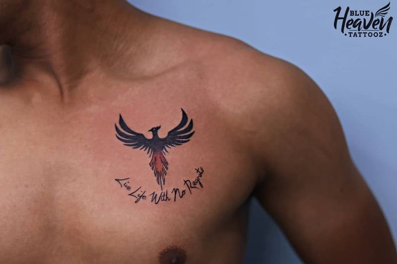 small-phoenix-quote-chest-tattoo-men-inspirational