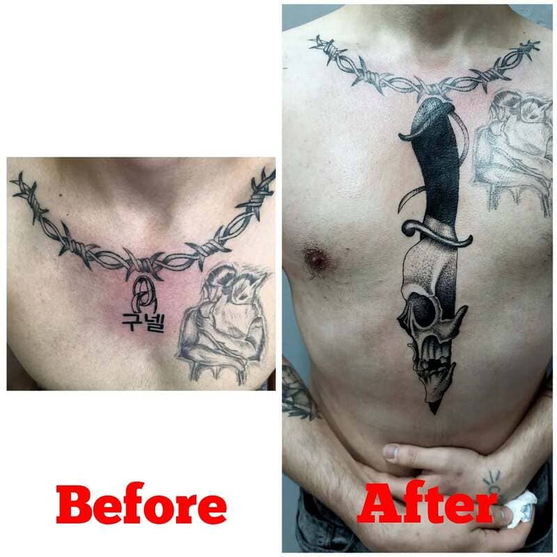 skull-dagger-coverup-small-chest-tattoo-men