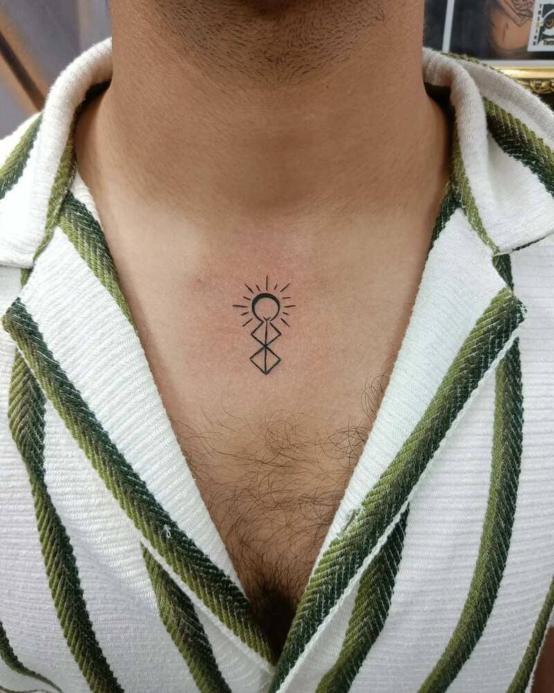minimal-lightbulb-small-center-chest-tattoo-men
